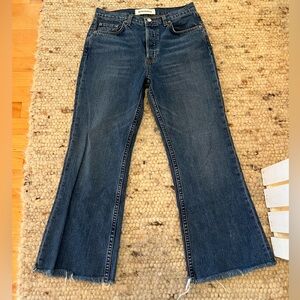 Reformation Mid Crop Flair Jeans - Size 27 - Mid Baltic Wash - Made in USA